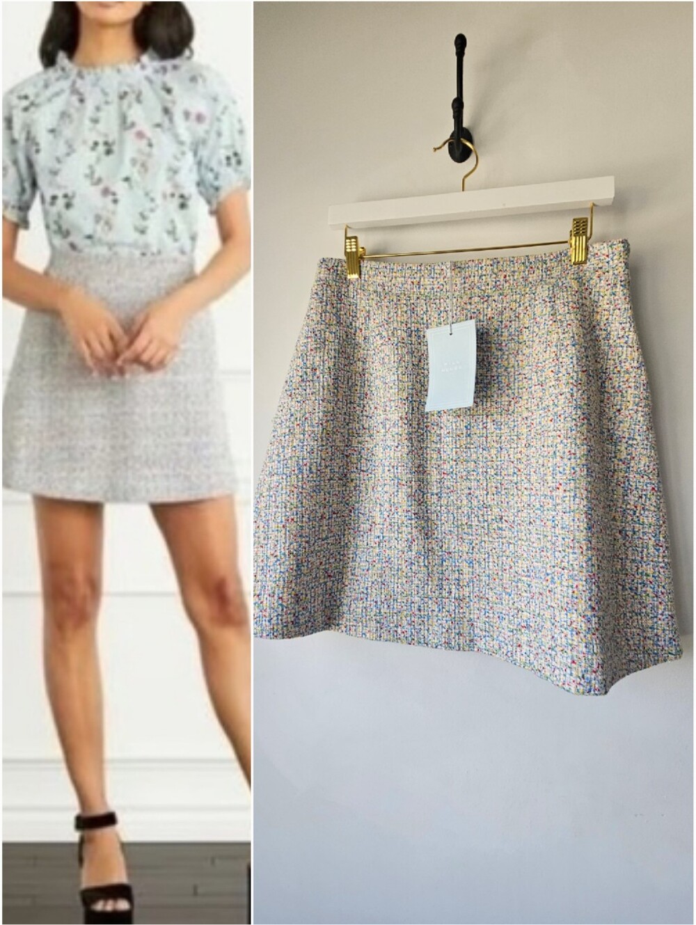 Nwt Hill House Olivia Skirt Rainbow Tweed A-Line Mini Skirt